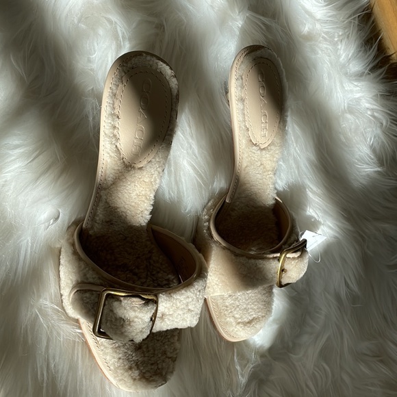 Coach shearling buckle mule - NWT - Picture 4 of 10